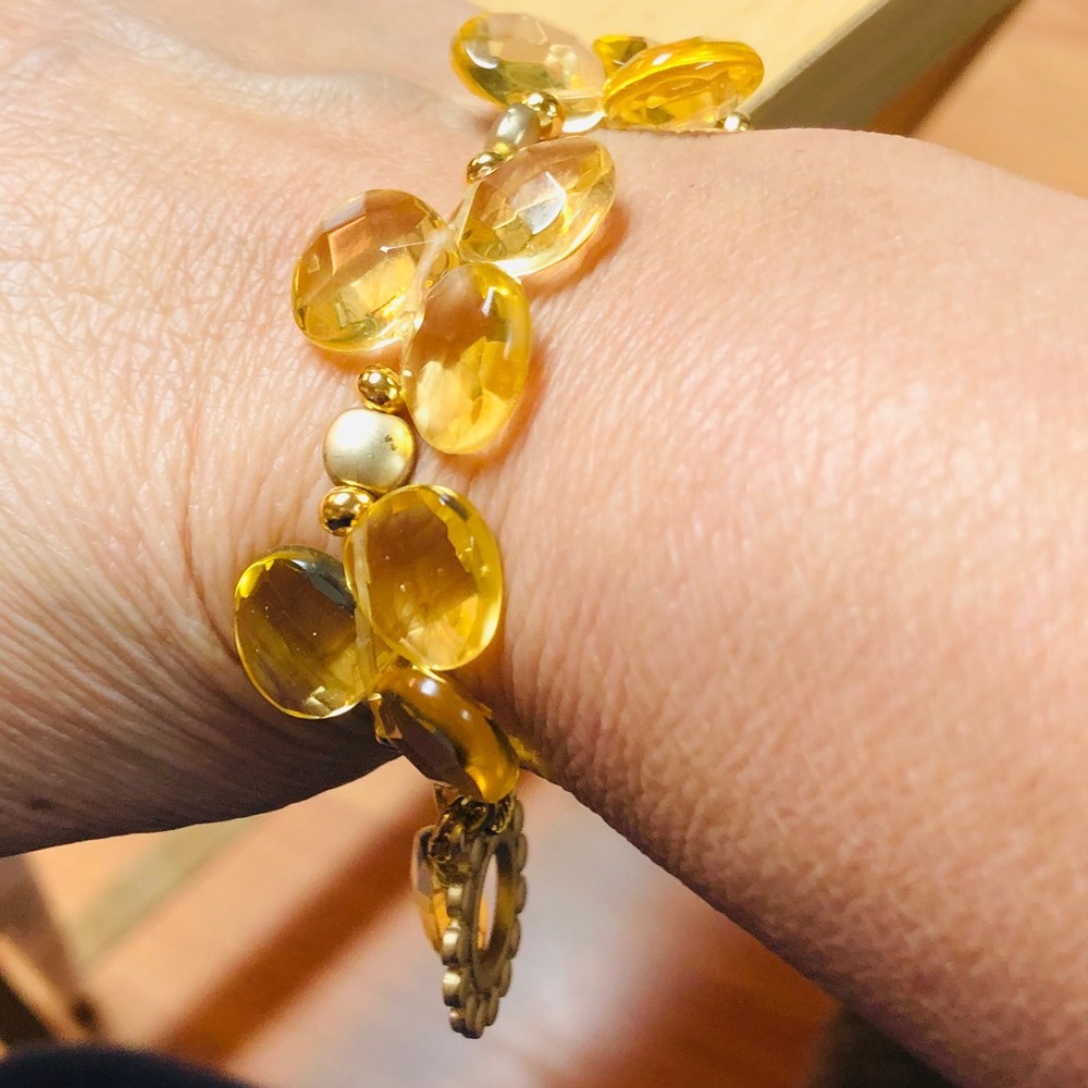 Gold Carnelian & Jade & Citrine & Agate Bracelet. Price for one